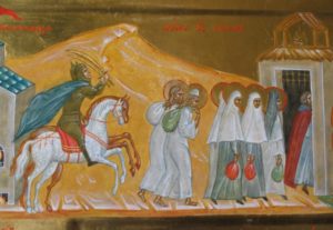 Фрагмент «Путь в ссылку» с иконы Новомучеников Российских